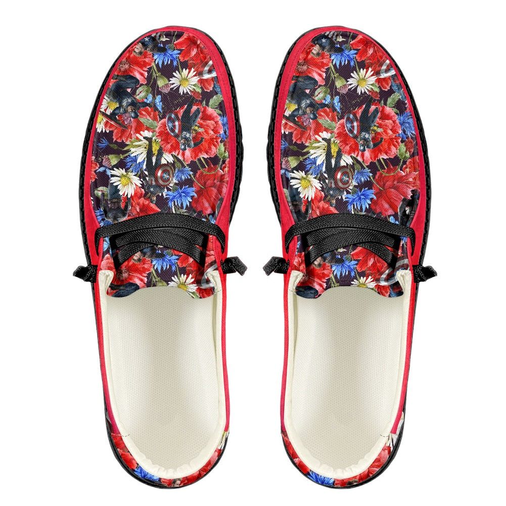 Floral Cap Men's Lace Up Loafers