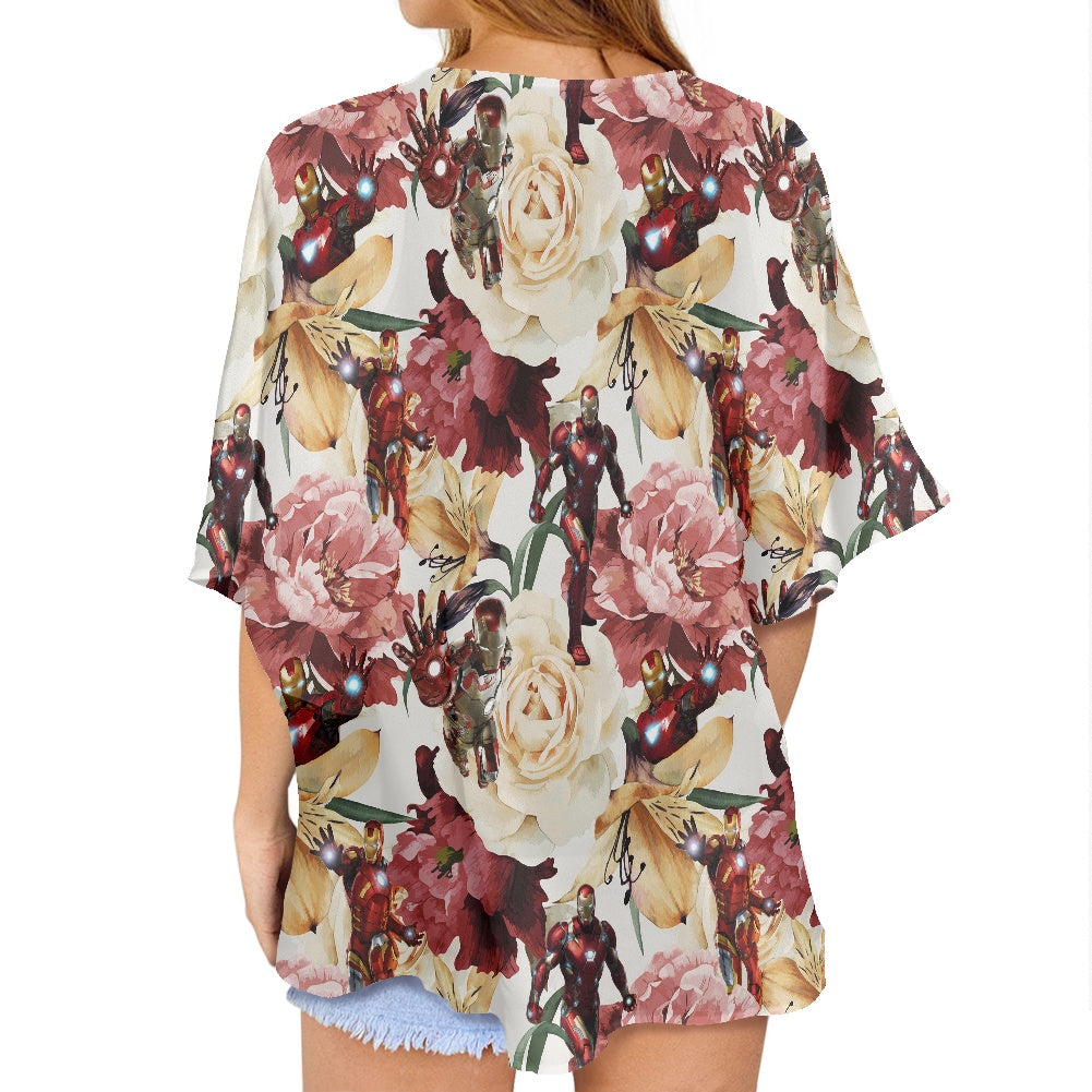 Floral Iron Women's cardigan chiffon shirt