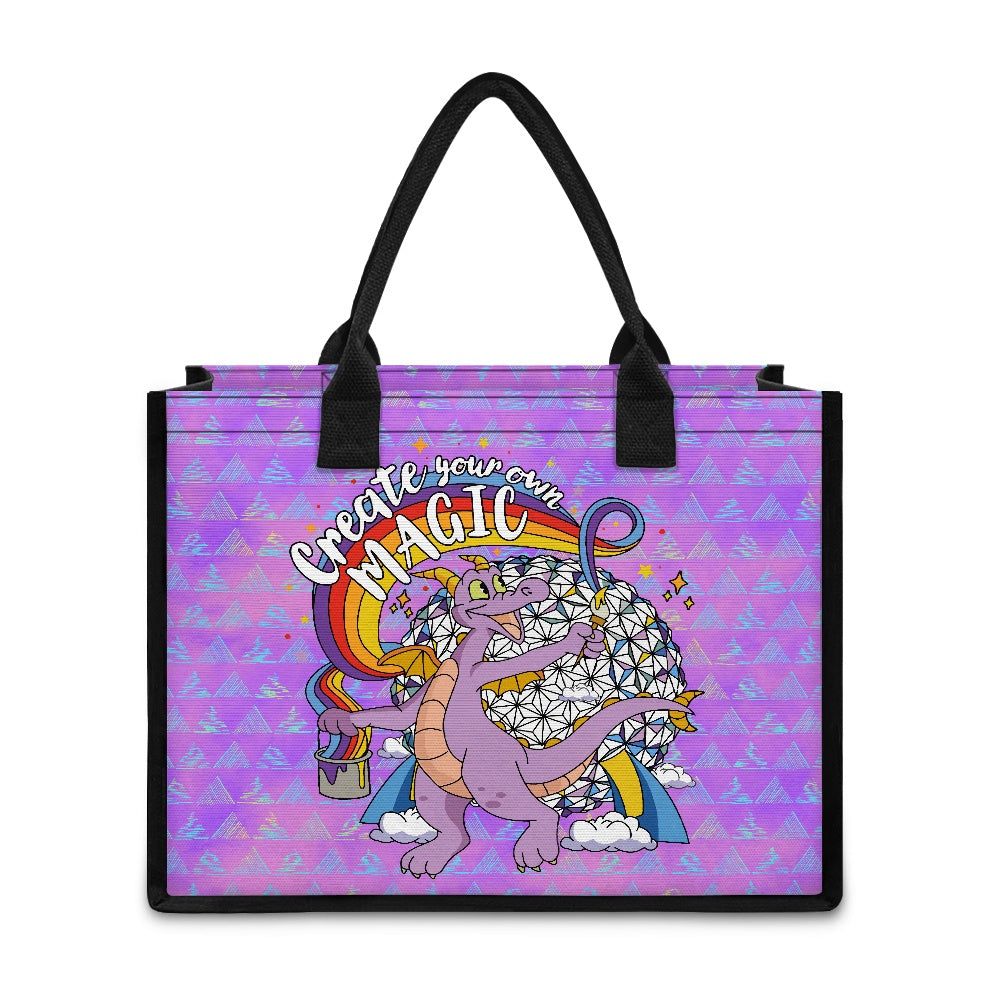 Purple Dragon Paint Tote bag(Double-sided Print )