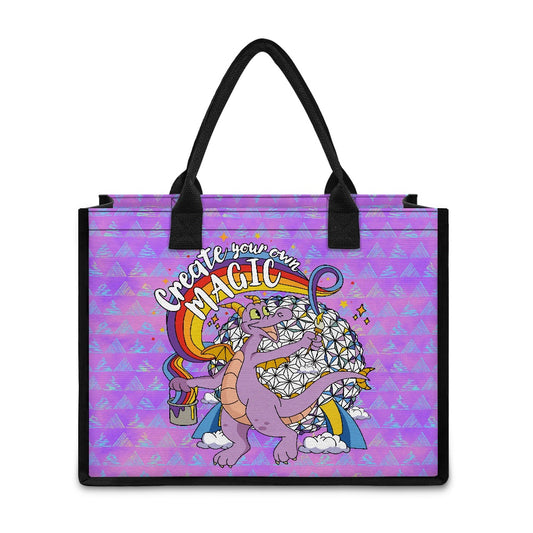 Purple Dragon Paint Tote bag(Double-sided Print )