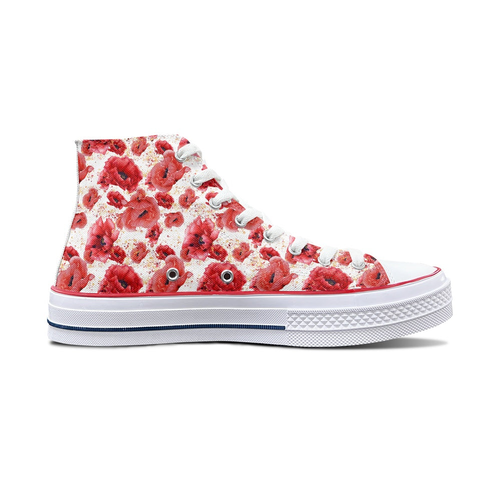 Poppies High Top Canvas Shoes