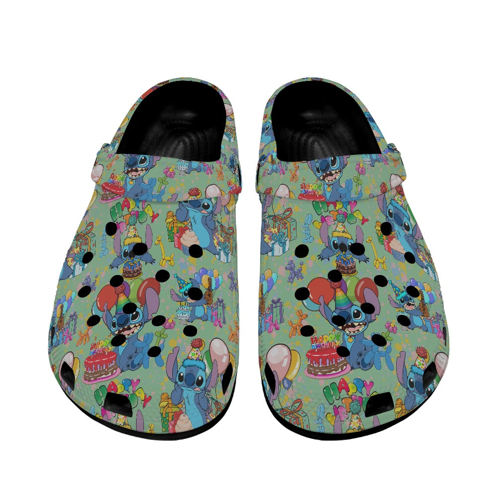 Birthday Alien Crocs Black Sole