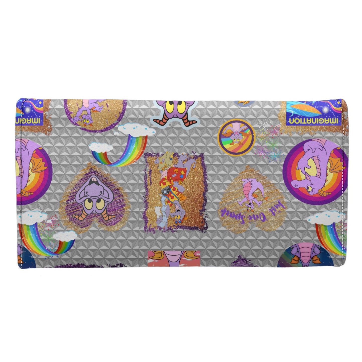 Purple Dragon Long Folding Wallet