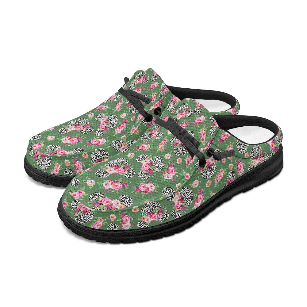 Floral Cheetah Green MESH DUDE SHOES