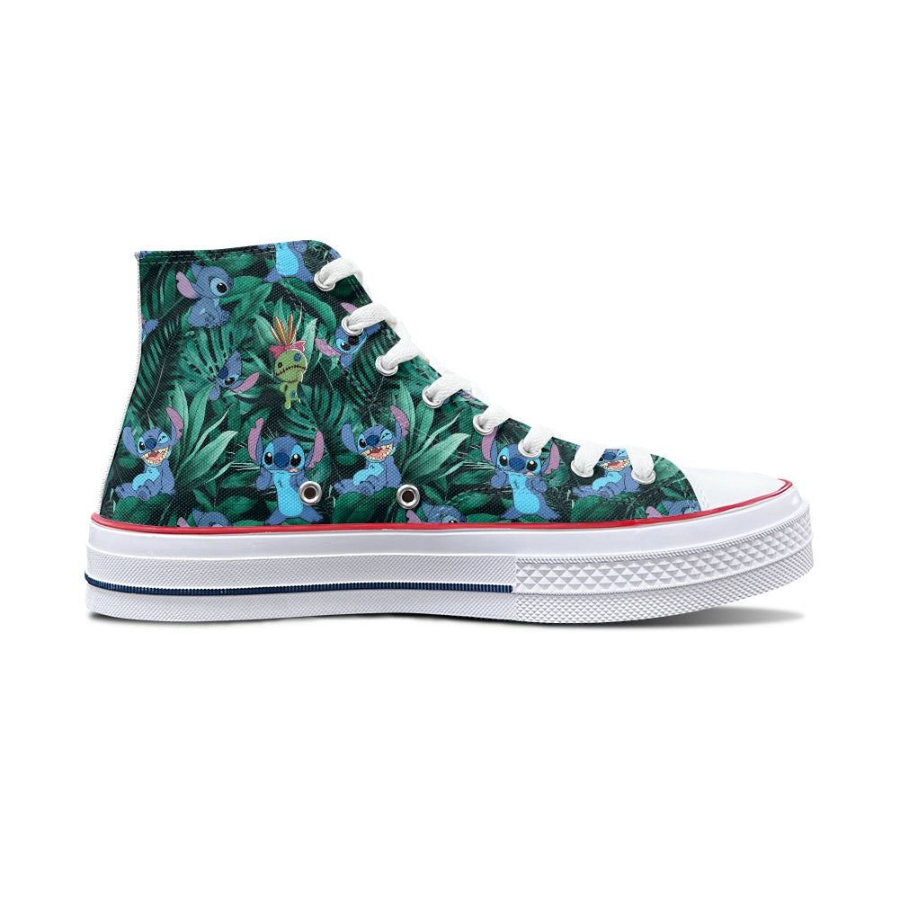 Tropical Alien High Top Canvas Shoes