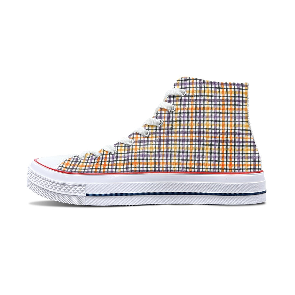 Plaid High Top Canvas Shoes