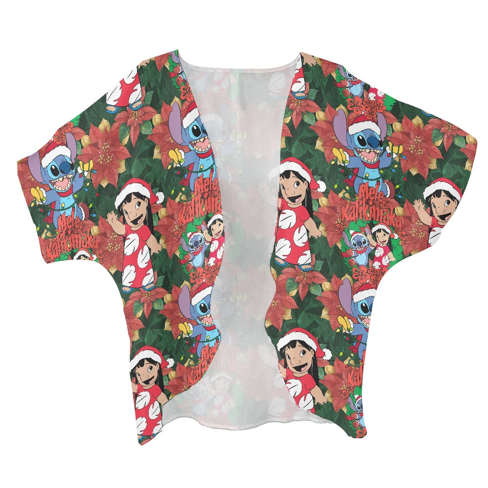 Hawaiian Christmas Women's cardigan chiffon shirt