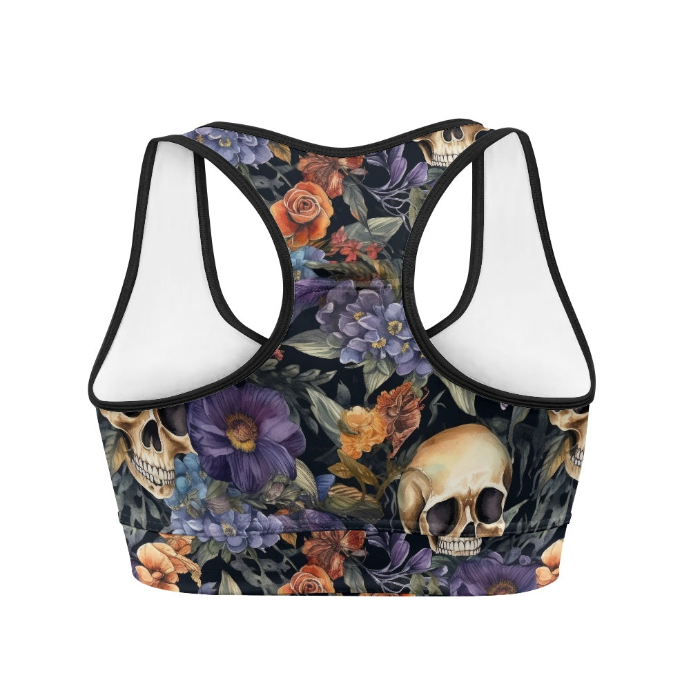 Floral Skulls Women's Sports Vest