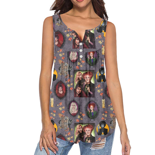 Hocus Portraits Women's Sleeveless V-Neck Top