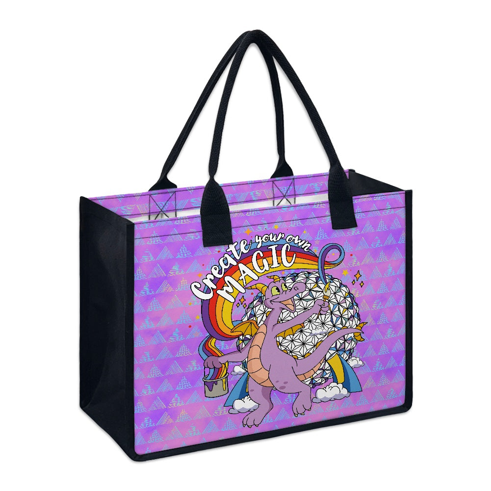 Purple Dragon Paint Tote bag(Double-sided Print )