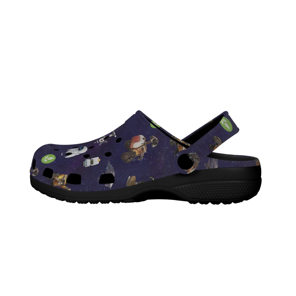 Space Robots Crocs Black Sole