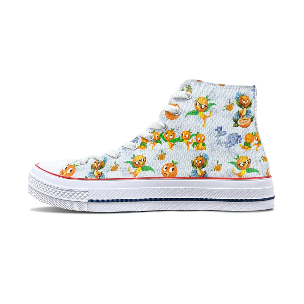 Classic Orange Bird High Top Canvas Shoes