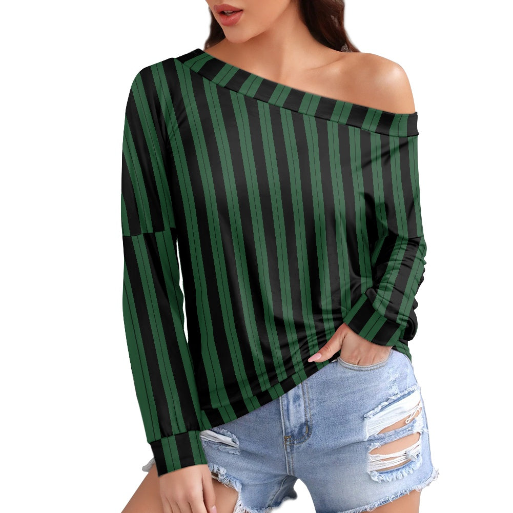 HM Wallpaper Stripe Women's one-shoulder top