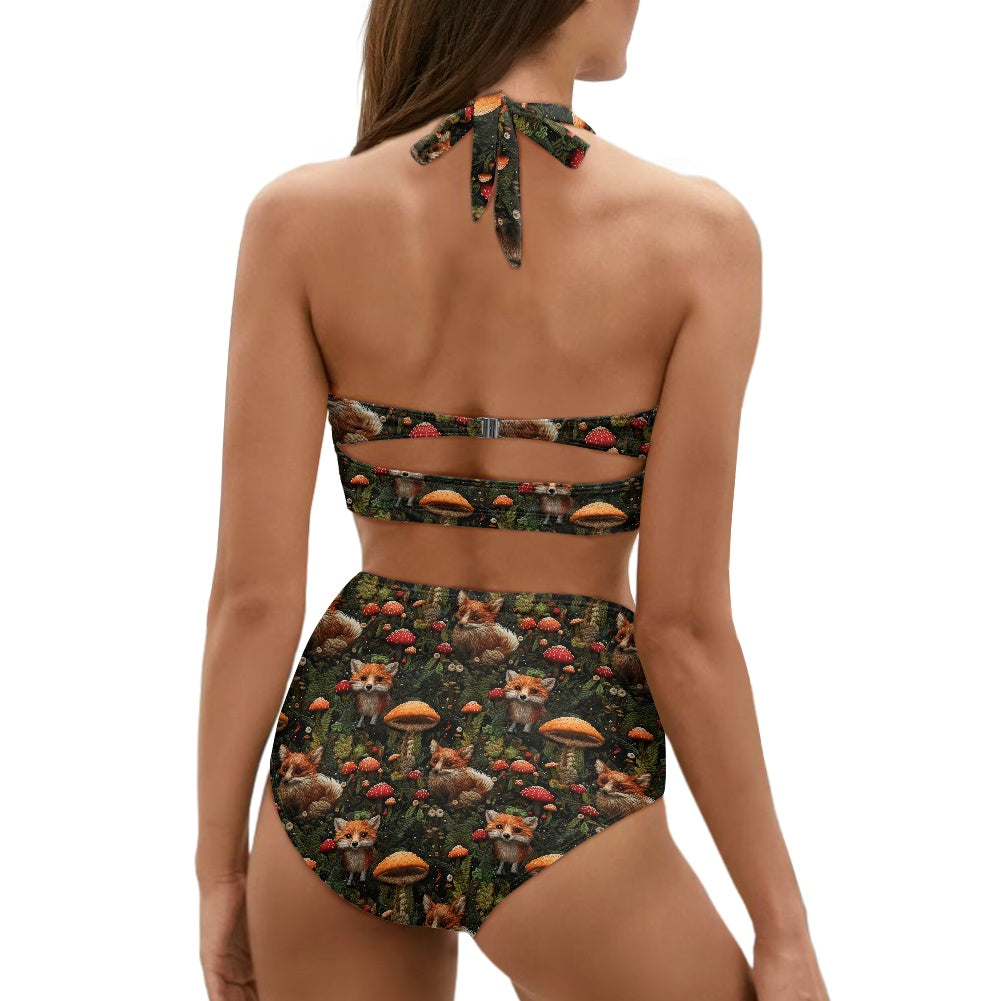 Fox and Mushrooms Two-piece Swimsuit