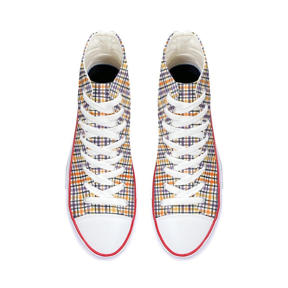 Plaid High Top Canvas Shoes