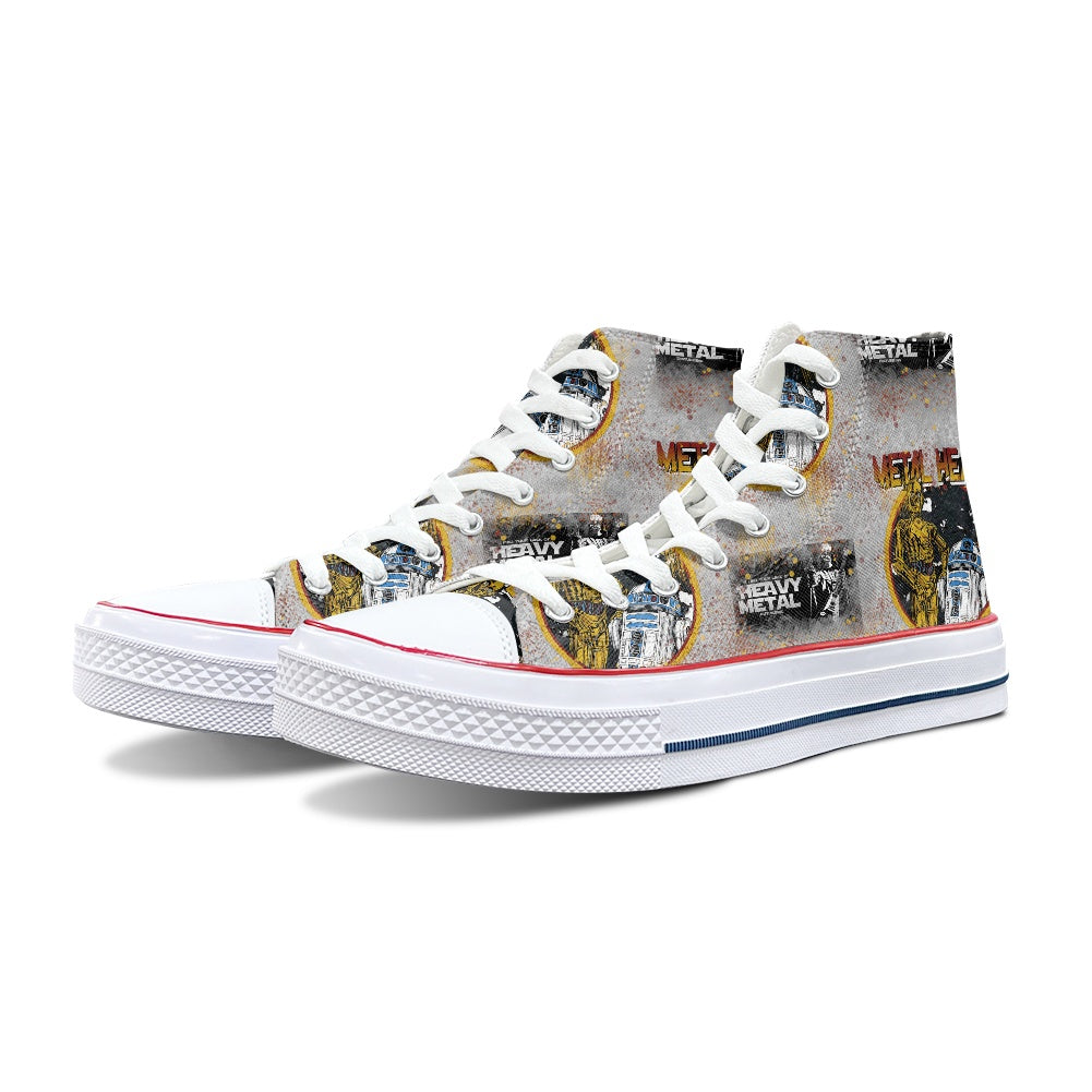 Metal Heads High Top Canvas Shoes