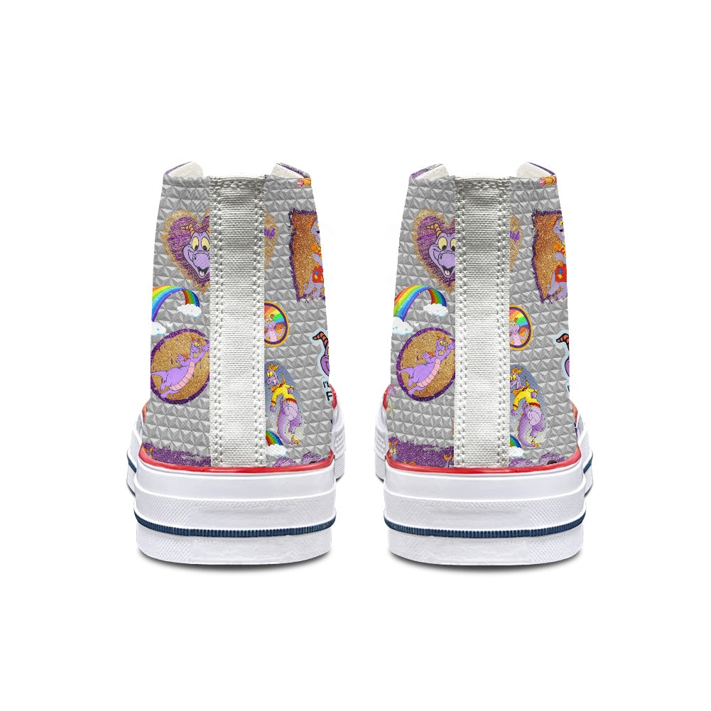 Purple Dragon High Top Canvas Shoes