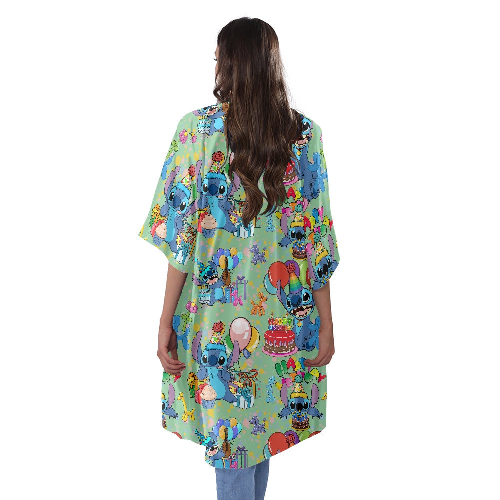 Birthday Alien Women's Half Sleeve Kimono Cardigan