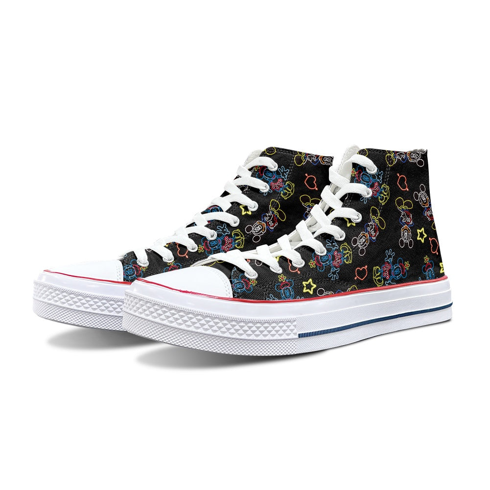 Neon Mouse High Top Canvas Shoes