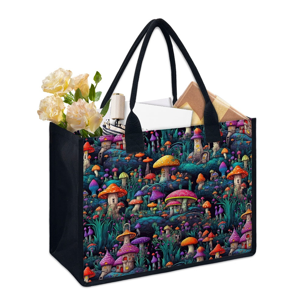 Neon Mushroom Tote bag(Double-sided Print )