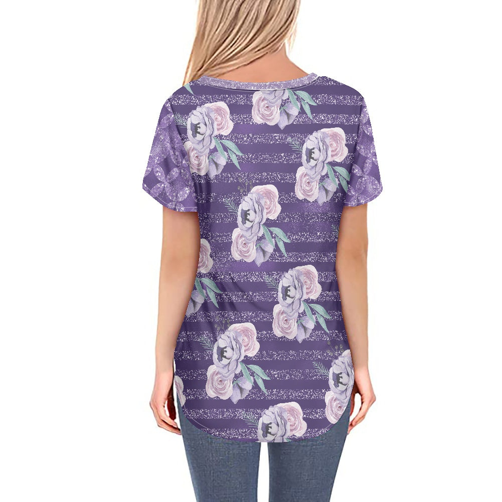 Purple Dragon HM Stretch Women's V-neck Top