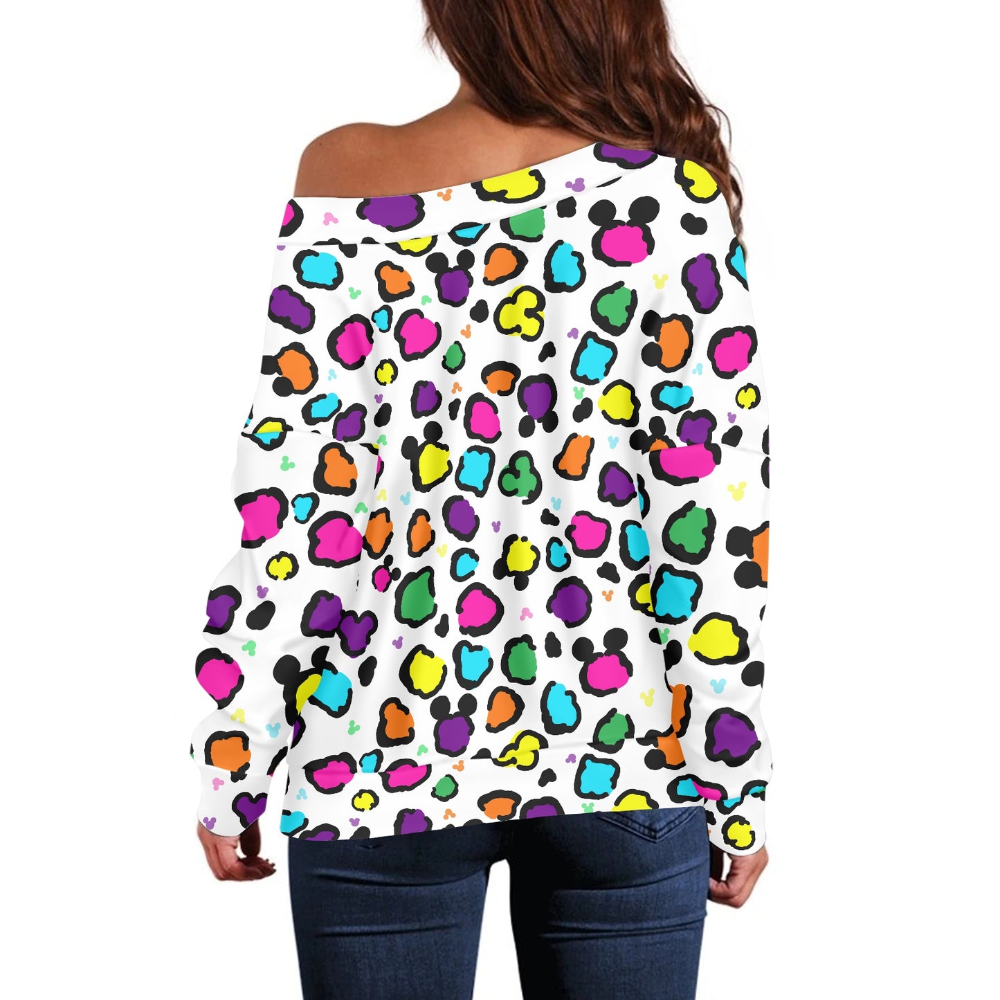 Neon Spots Women's one-shoulder top