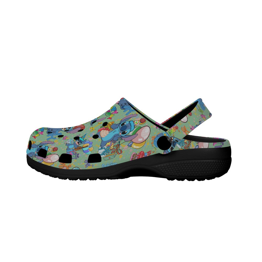 Birthday Alien Crocs Black Sole