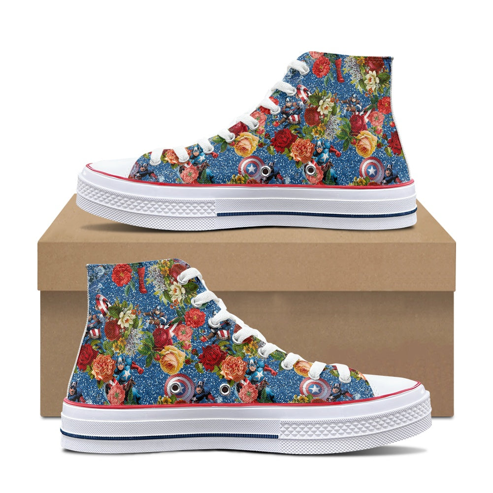 Comic Cap High Top Canvas Shoes