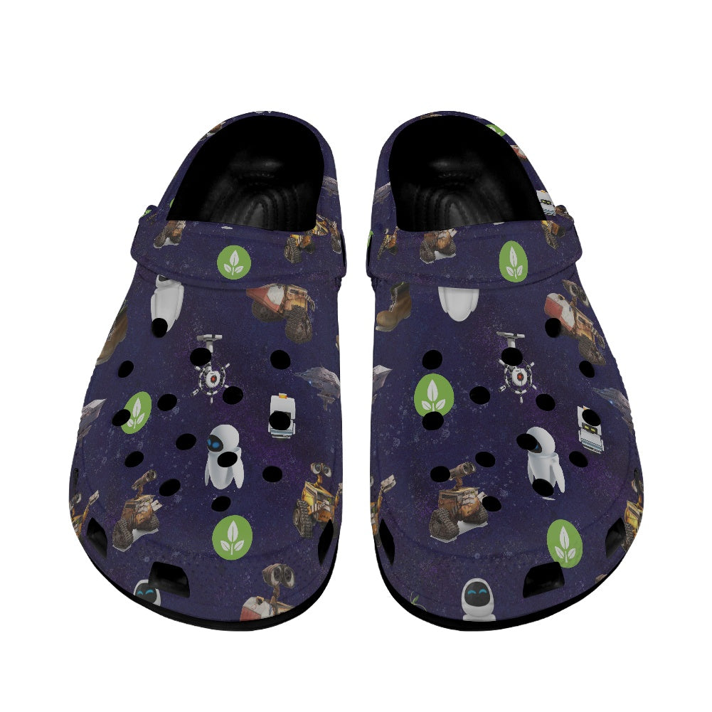 Space Robots Crocs Black Sole