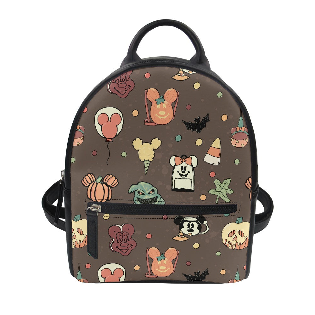 Boho Halloween Brown Small Backpack