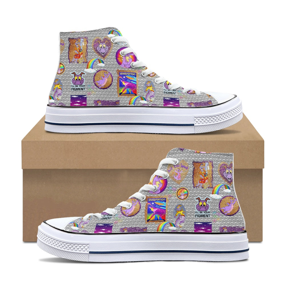 Purple Dragon High Top Canvas Shoes