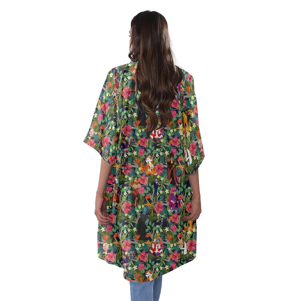 Tropical Male Villains Women's Half Sleeve Kimono Cardigan