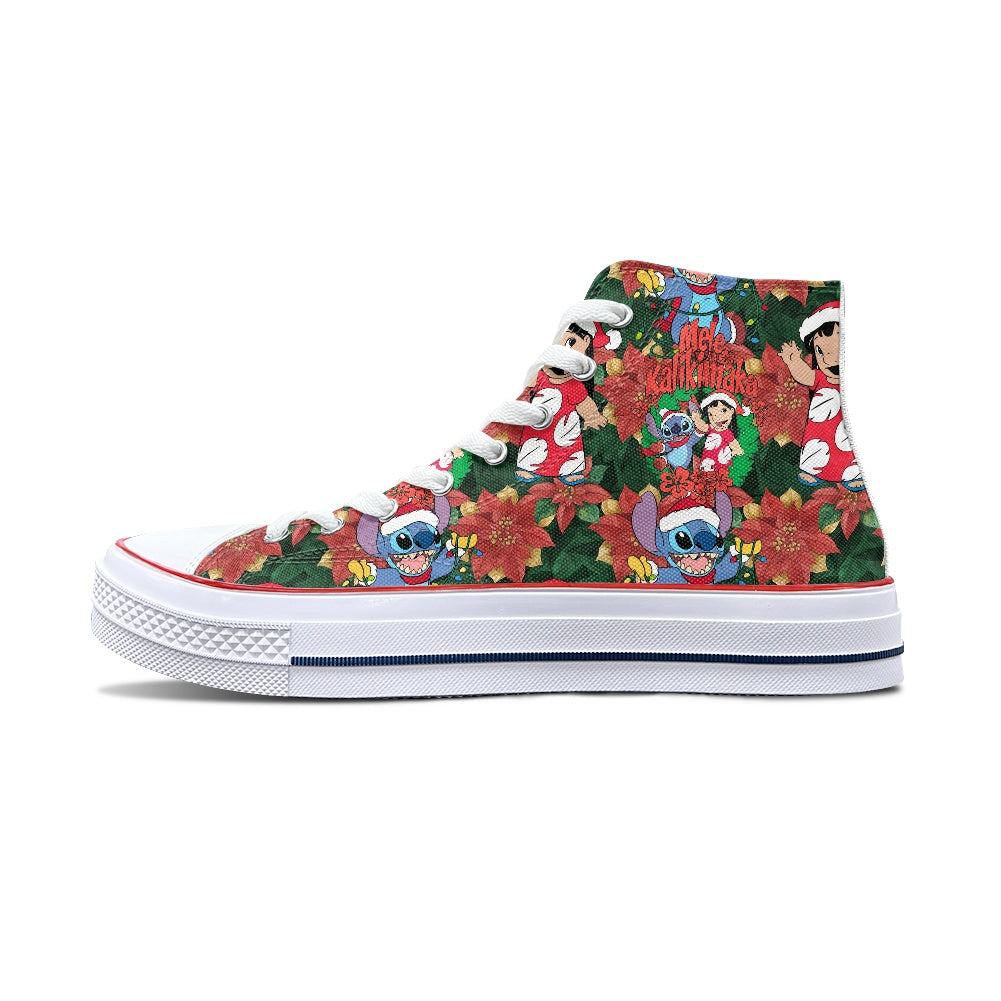 Hawaiian Christmas High Top Canvas Shoes