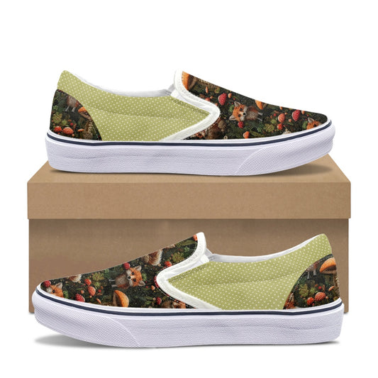 Fox and Mushrooms Pedal canvas shoes for Adult