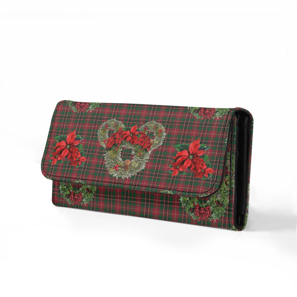 Christmas Wreaths Long Folding Wallet