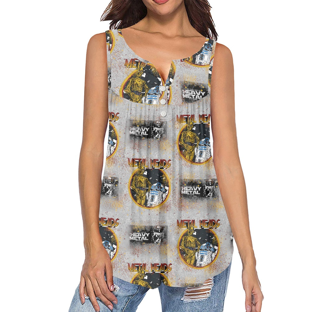 Metal Heads Women's Sleeveless V-Neck Top