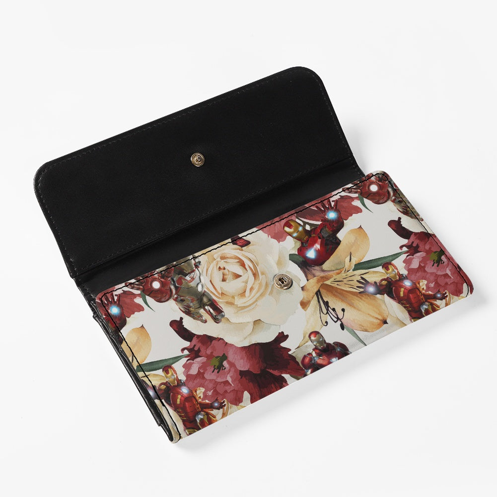 Floral Iron Long Folding Wallet