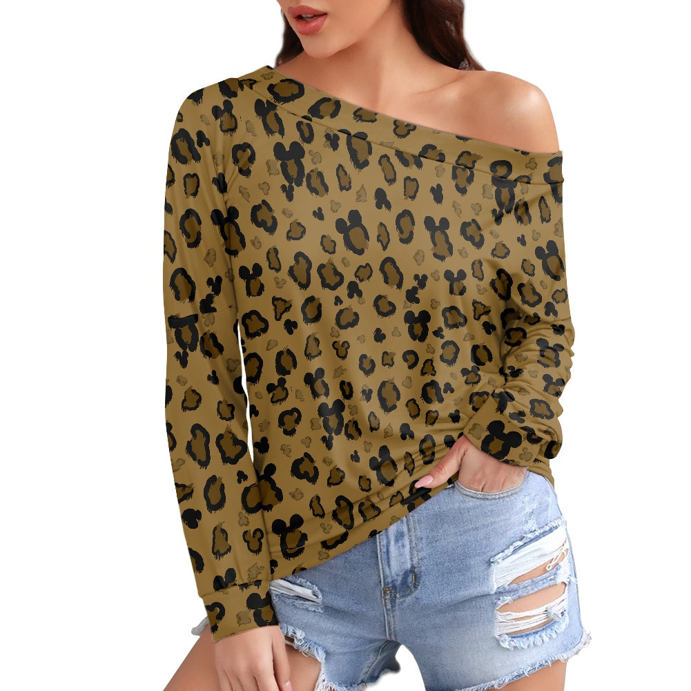 Cheetah Mouse Women's one-shoulder top