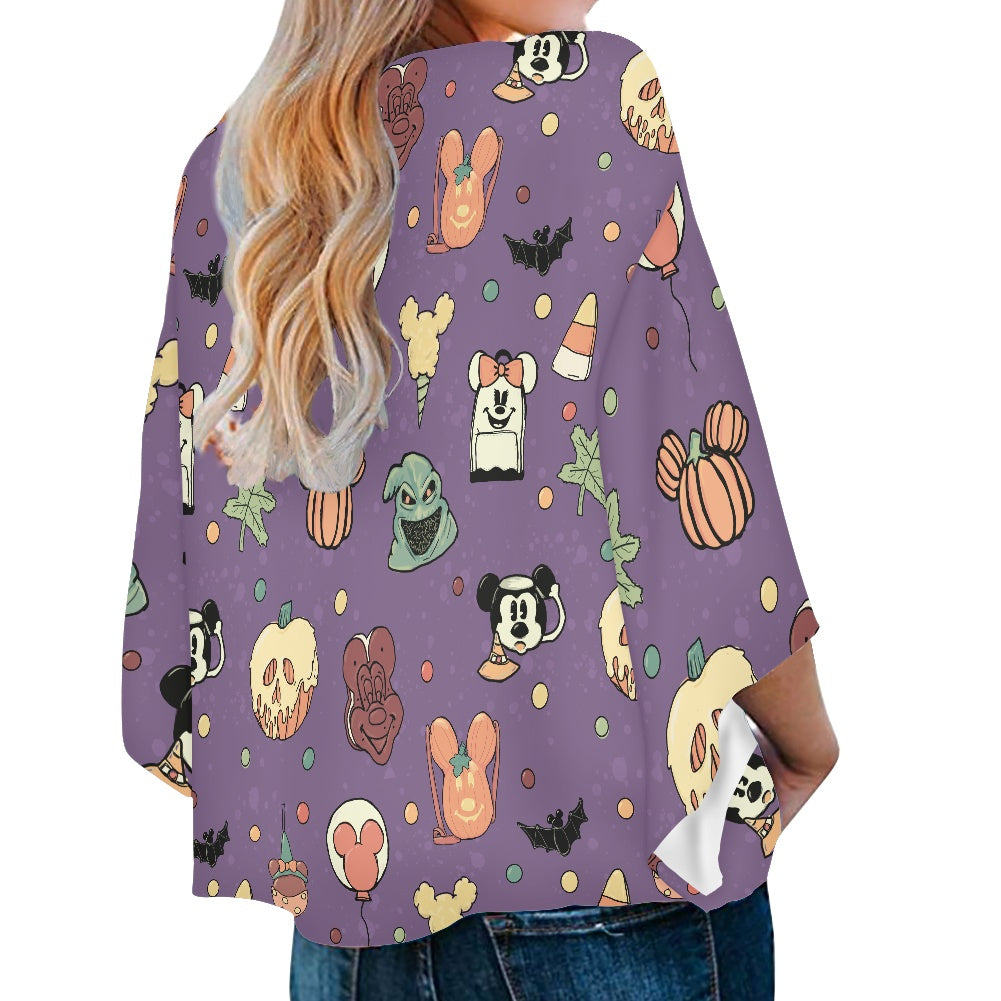 Boho Halloween Purple Women‘s’ V-neck Streamers Blouse