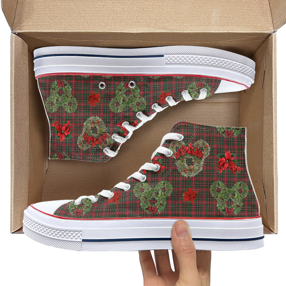 Christmas Wreaths High Top Canvas Shoes