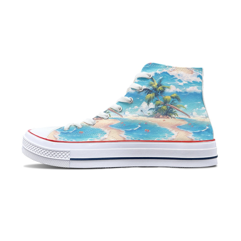 Beach Coast High Top Canvas Shoes