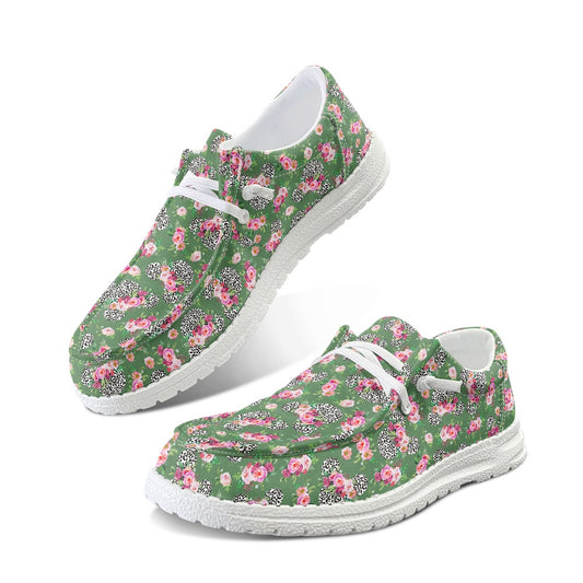 Floral Cheetah Green dude shoes