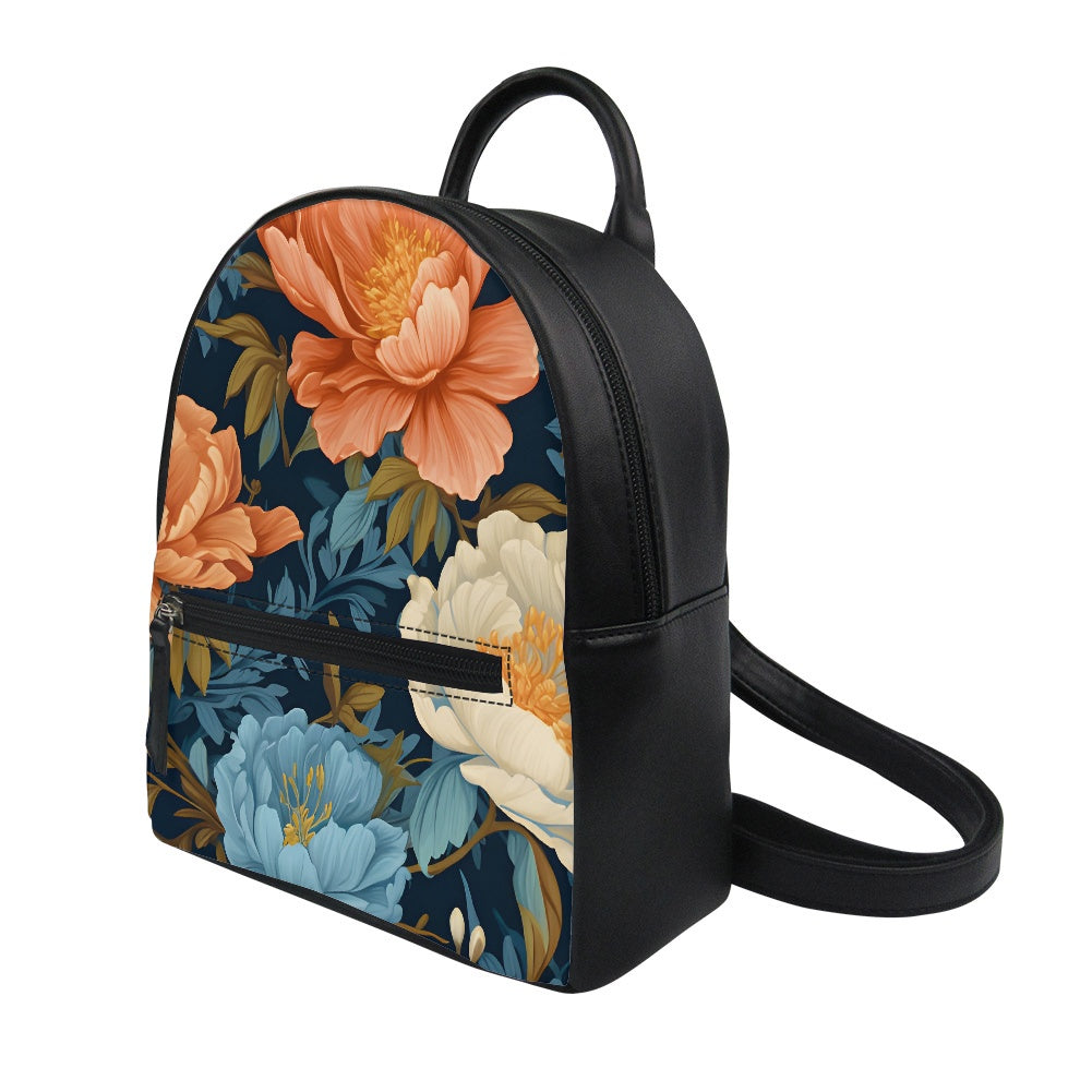 Blue Floral Small Backpack