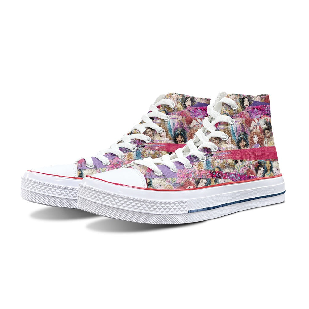 Princess Brush High Top Canvas Shoes