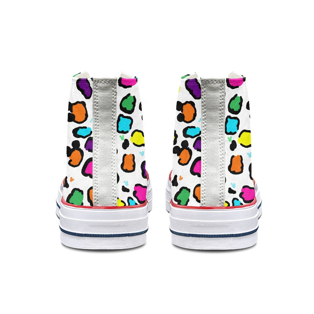 Neon Spots High Top Canvas Shoes