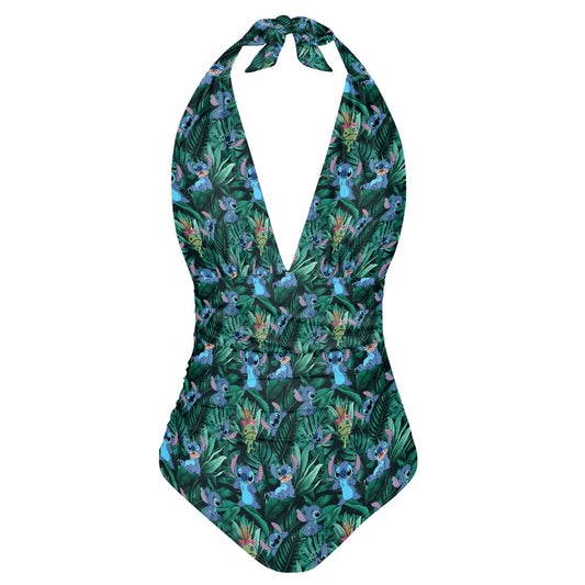 Tropical Alien High Cut One-piece Swimsuit