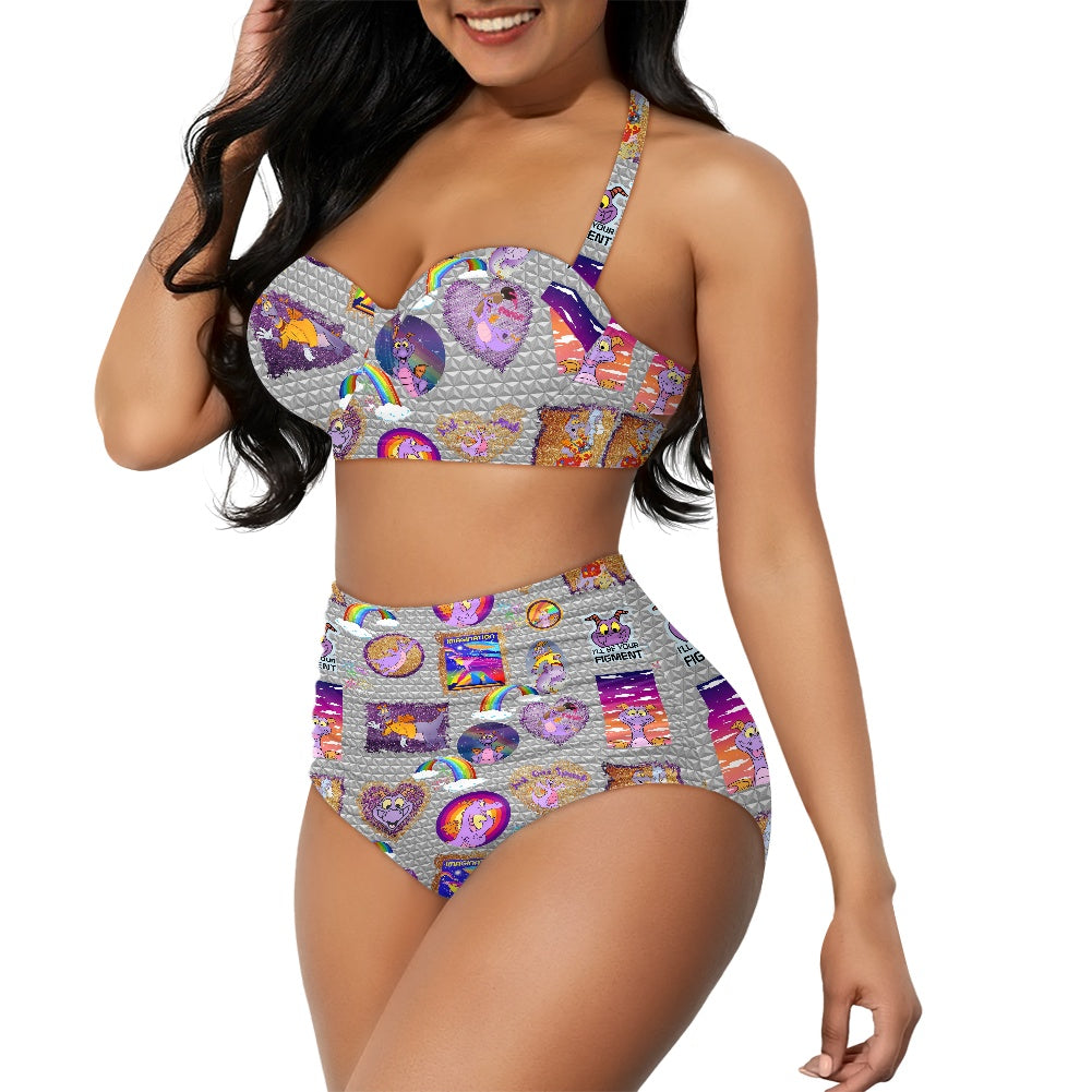 Purple Dragon Two-piece Swimsuit