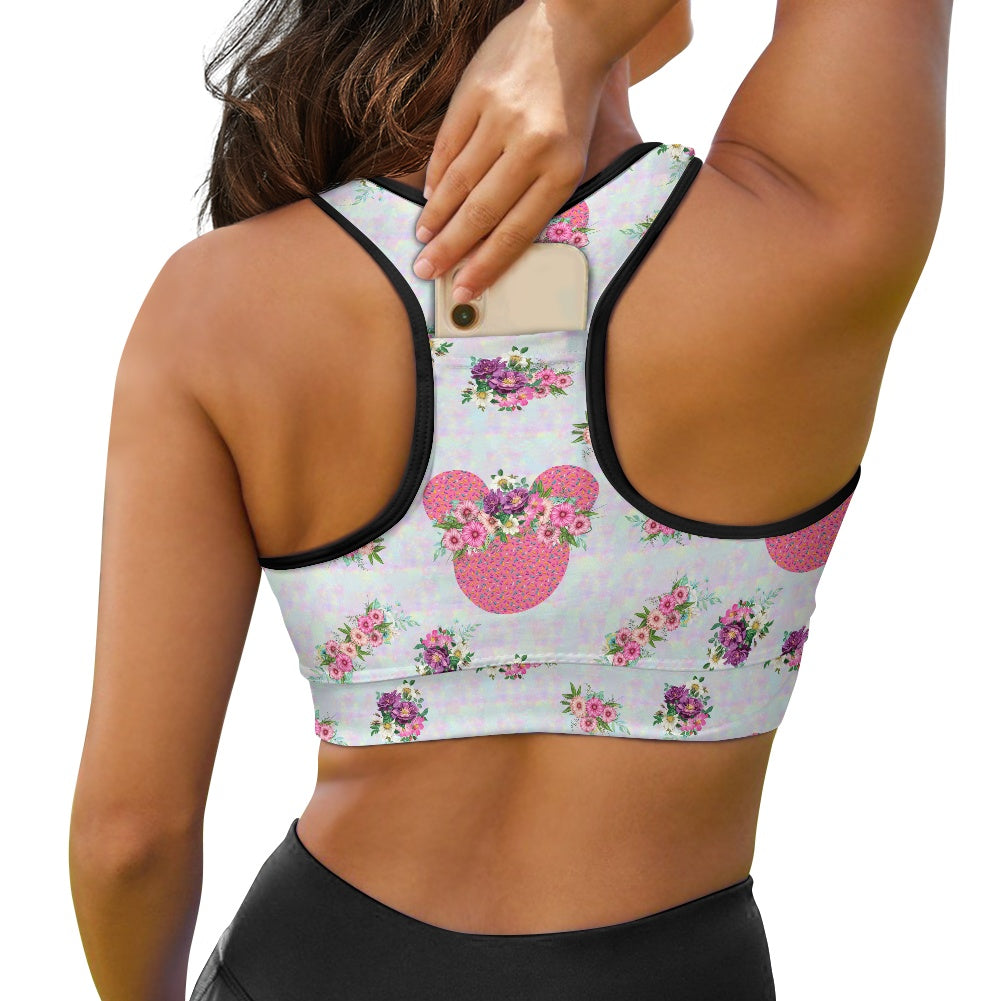 Pink Floral Crown Women's Sports Vest