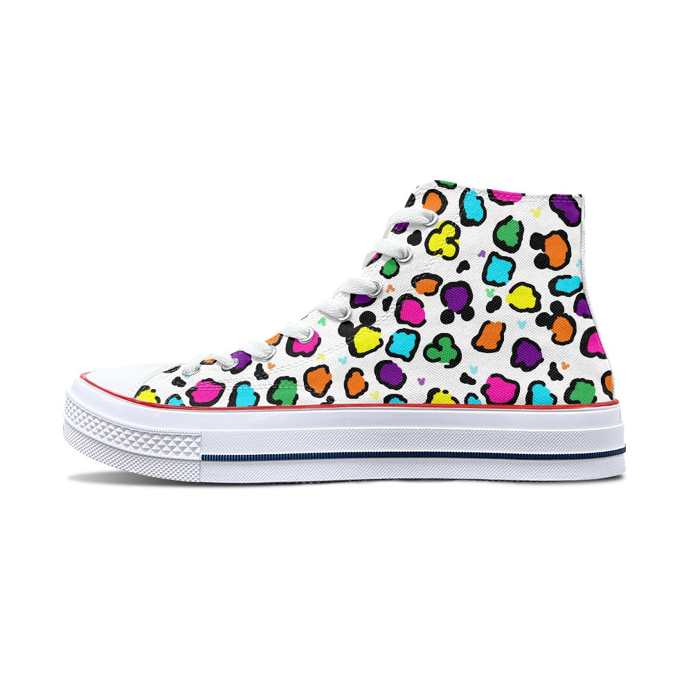 Neon Spots High Top Canvas Shoes