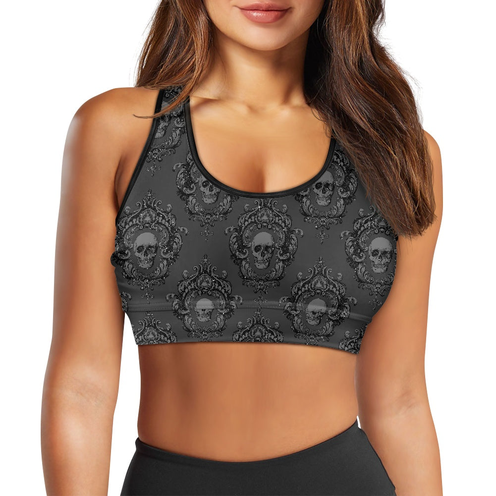 Skull Damask Women's Sports Vest